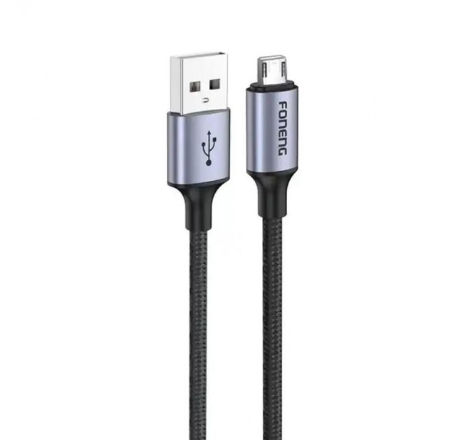 Foneng Кабель Foneng X95 Metal Head Braided Cable USB - micro USB 3A 1.2м Black (X95-CA-MU)