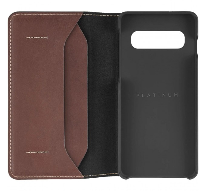 Noname Чохол-книжка Platinum Leather Wallet для Samsung Galaxy S10 SM-G973 Brown (PT-MGS10LWFBR)