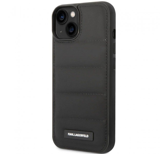 Чохол-накладка Karl Lagerfeld Quilted Puffy Metal Logo для Apple iPhone 15 Black (KLHCP15SPSQAK)