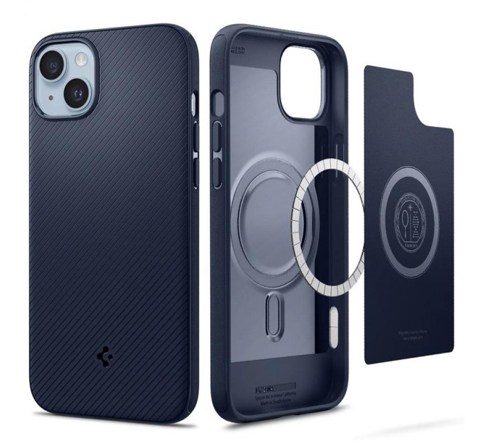 Spigen Чохол-накладка Spigen Mag Armor MagFit для Apple iPhone 14 Navy Blue (ACS05066)