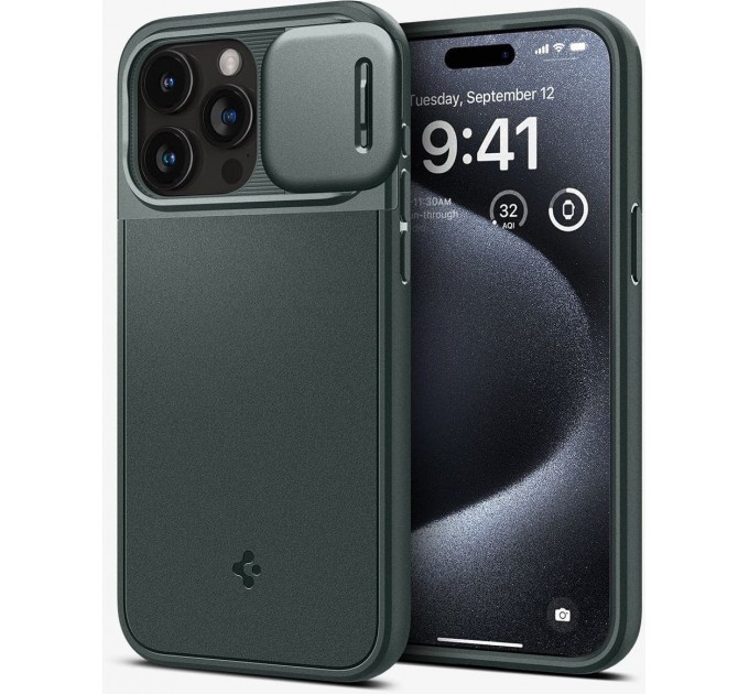 Spigen Чохол-накладка Spigen Optik Armor MagFit для Apple iPhone 15 Pro Abyss Green (ACS06739)