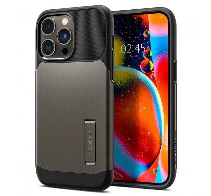 Spigen Чохол-накладка Spigen Slim Armor with MagFit для Apple iPhone 14 Pro Gunmetal (ACS04673)