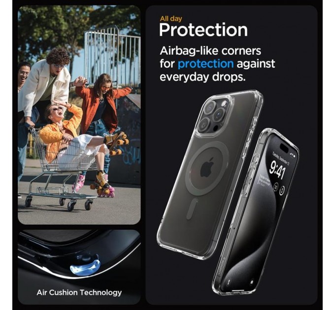 Spigen Чохол-накладка Spigen Ultra Hybrid MagFit для Apple iPhone 15 Pro Graphite (ACS06716)