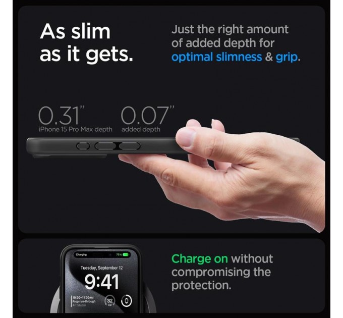 Spigen Чохол-накладка Spigen Ultra Hybrid MagFit для Apple iPhone 15 Pro Max Frost Black (ACS06581)