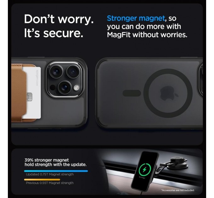 Spigen Чохол-накладка Spigen Ultra Hybrid MagFit для Apple iPhone 15 Pro Max Frost Black (ACS06581)