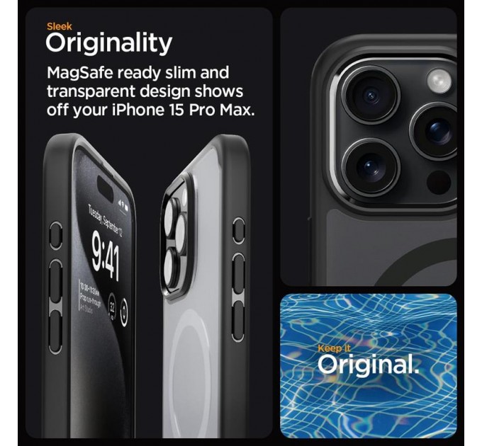 Spigen Чохол-накладка Spigen Ultra Hybrid MagFit для Apple iPhone 15 Pro Max Frost Black (ACS06581)