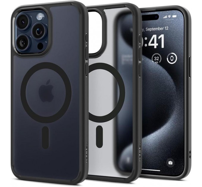 Spigen Чохол-накладка Spigen Ultra Hybrid MagFit для Apple iPhone 15 Pro Max Frost Black (ACS06581)