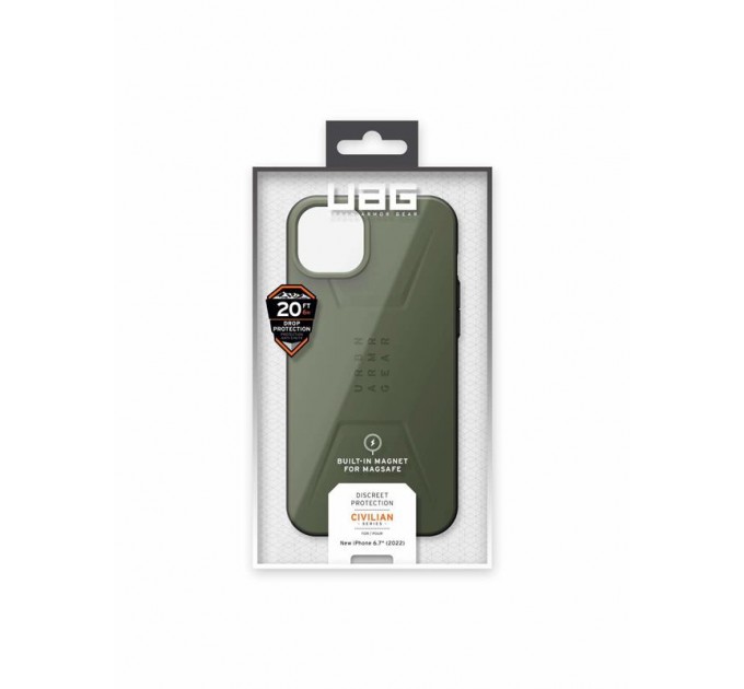 Urban Armor Gear Чохол-накладка Urban Armor Gear Civilian Magsafe для Apple iPhone 14 Plus Olive (114037117272)