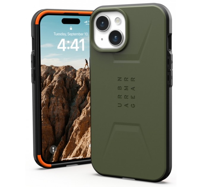 Urban Armor Gear Чохол-накладка Urban Armor Gear Civilian Magsafe для Apple iPhone 15 Olive (114287117272)