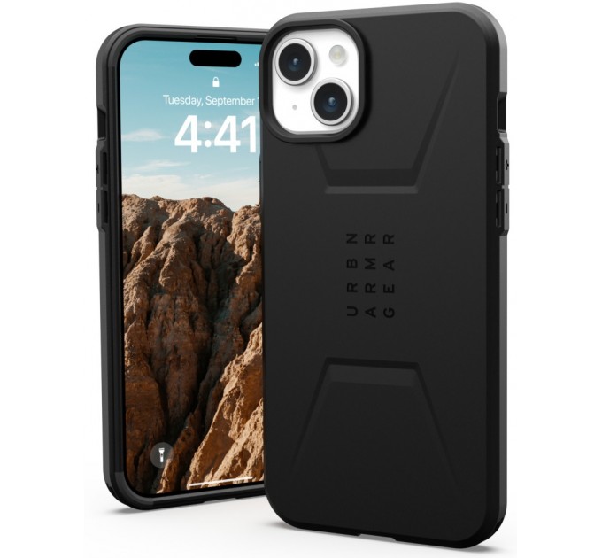 Urban Armor Gear Чохол-накладка Urban Armor Gear Civilian Magsafe для Apple iPhone 15 Plus Black (114306114040)