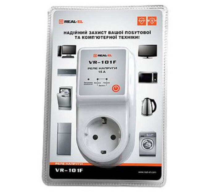 REAL-EL Реле напруги REAL-EL VR-101F, white (EL122300009)