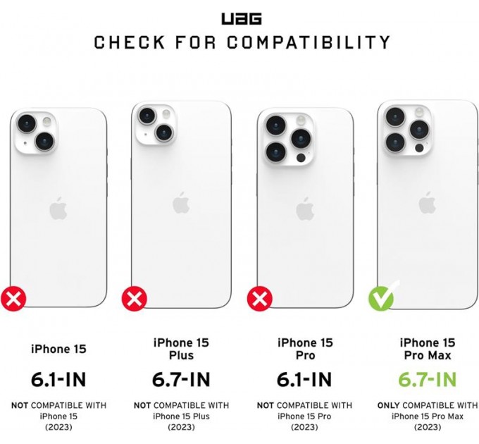 Urban Armor Gear Чохол-накладка Urban Armor Gear Plasma для Apple iPhone 15 Pro Max Ash (114304113131)