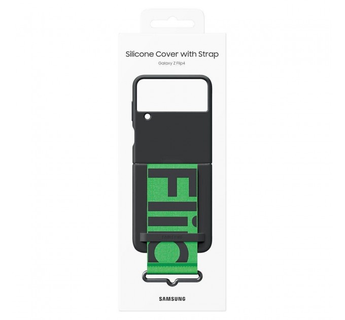 Samsung Чохол-накладка Samsung Silicone Cover with Strap для Samsung Galaxy Flip 4 SM-F721 Black (EF-GF721TBEGUA)