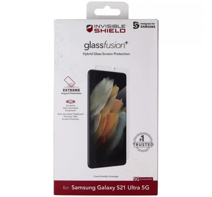 Noname Захисна плiвка ZAGG InvisibleShield GlassFusion+ Hybrid Glass для Samsung Galaxy S21 Ultra SM-G998 Transparent (200307502)