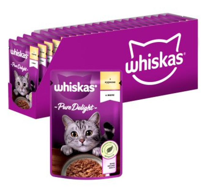 Whiskas Вологий корм для кішок Whiskas Pure Delight курка в желе 85 г (5900951303333)
