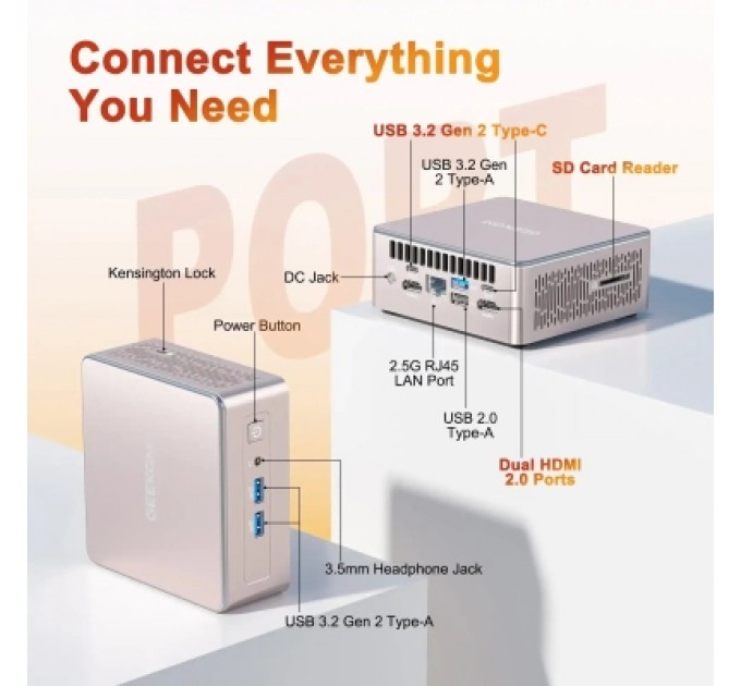 GEEKOM Комп'ютер GEEKOM Mimi PC A5 / Ryzen7 5825U, 16, 512, W11Pro (GMA5R75825U-16512-EU)