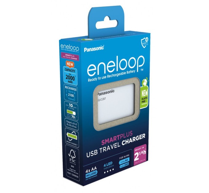 Зарядний пристрій Panasonic Eneloop ready USB in/out з функцією Power Bank