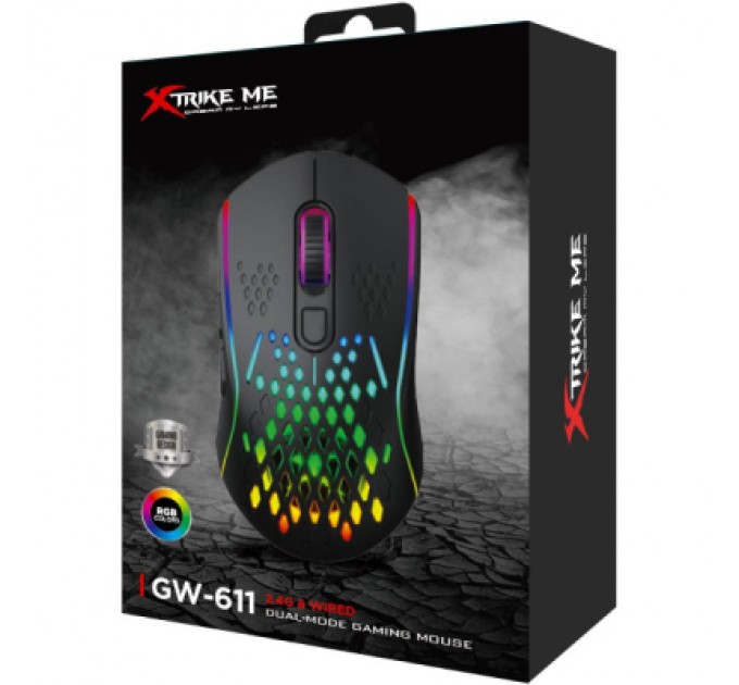 Xtrike ME Мишка Xtrike ME GW-611 Wireless RGB Black (GW-611)