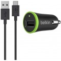 Belkin Автомобільний зарядний пристрій Belkin (1USB, 2.4A) Black (F7U002bt06-BLK) + кабель Type-C_OEM