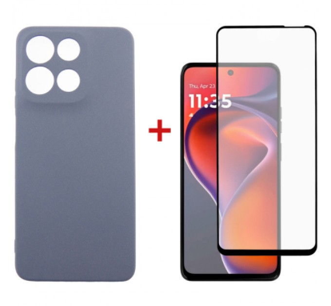 Dengos Чохол до мобільного телефона Dengos Motorola G15/G15 Power Carbon + glass (Grey) (DG-KM-147)