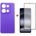 Dengos Чохол до мобільного телефона Dengos Xiaomi Redmi Note 14S Carbon + glass (Purple) (DG-KM-146)