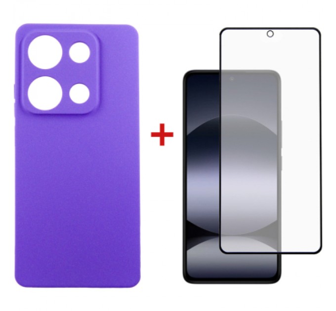 Dengos Чохол до мобільного телефона Dengos Xiaomi Redmi Note 14S Carbon + glass (Purple) (DG-KM-146)