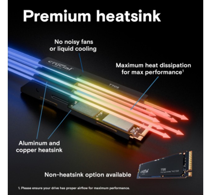 Micron Накопичувач SSD M.2 2280 2TB T705 with Heatsink Micron (CT2000T705SSD5)