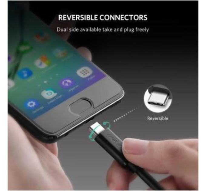 Ugreen Дата кабель USB-C to USB-C 2.0m US286 3A Black Ugreen (10306)