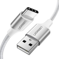 Дата кабель USB 2.0 AM to Type-C 1.0m US288 Aluminum Braid White Ugreen (60131)