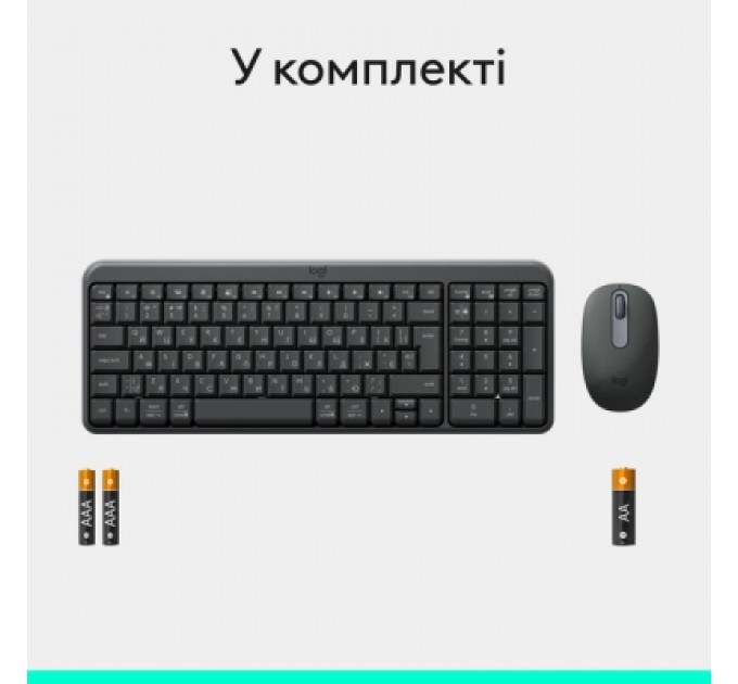 Logitech Комплект Logitech MK250 Bluetooth/Wireles UA Graphite (920-013823)