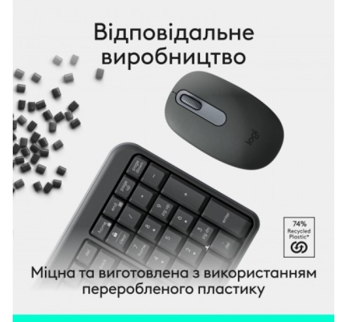 Logitech Комплект Logitech MK250 Bluetooth/Wireles UA Graphite (920-013823)
