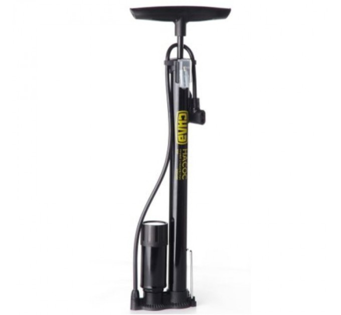СИЛА Велосипедний насос СИЛА ручний з манометром 38х500 чорний (900436)