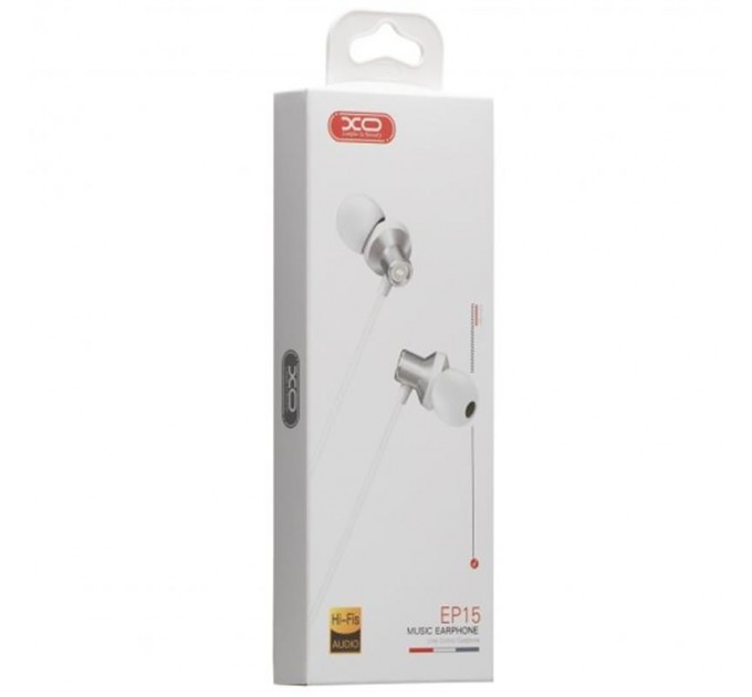 XO Гарнітура XO EP15 In-ear Metal White (6920680866175)
