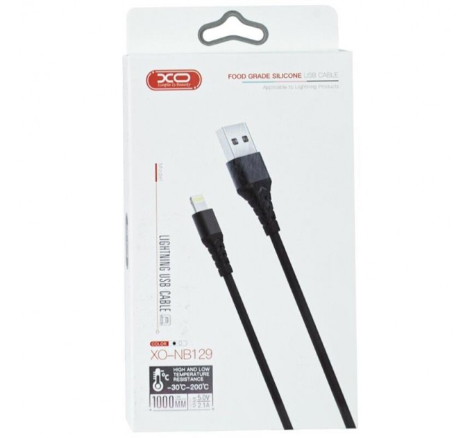XO Кабель XO NB152 Elbow USB-Lightning 2.4A 1м White (6920680872466)
