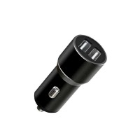 Автомобільний зарядний пристрій XO TZ09 (2USB, 2.4A) Black (6920680873500) + кабель USB Type-C