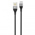 XO Кабель XO NB188 USB - USB Type-C, (M/M), 2.4A 1 м Gray (6920680879700)