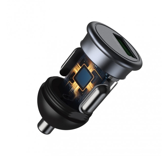 XO Автомобільний зарядний пристрій XO CC46 (USB, 3A) Gray (6920680827343)