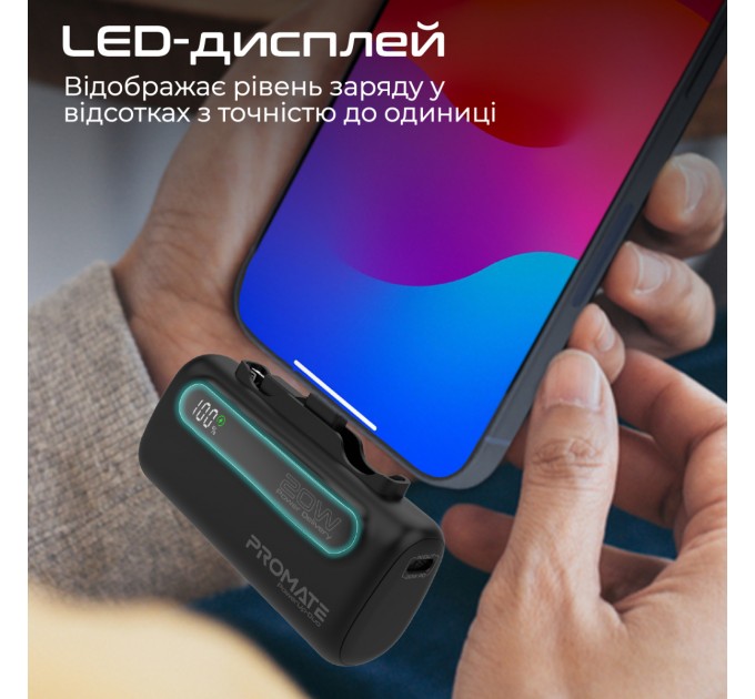 Promate Універсальна мобільна батарея Promate PowerUp-Duo 5000mAh 20W Black