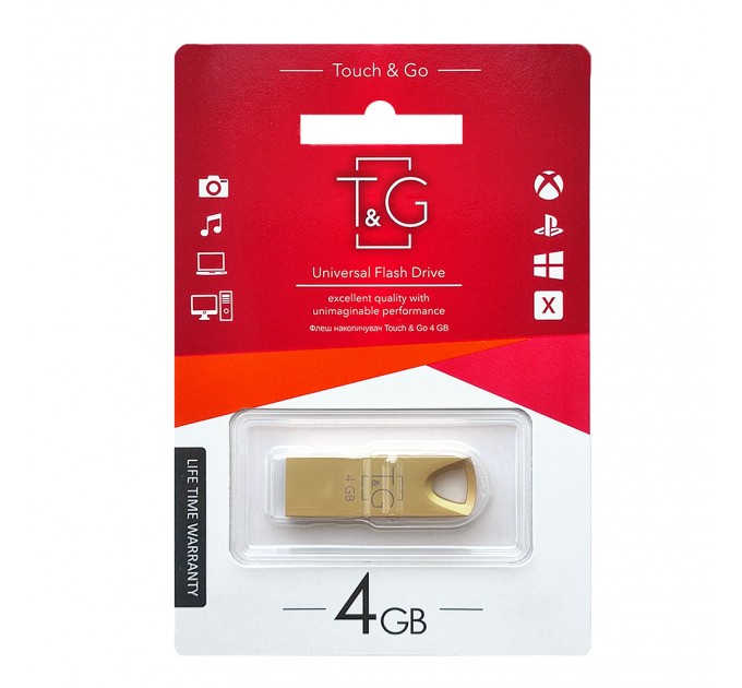 T&G Флеш-накопичувач USB 4GB T&G 117 Metal Series Gold (TG117GD-4G)