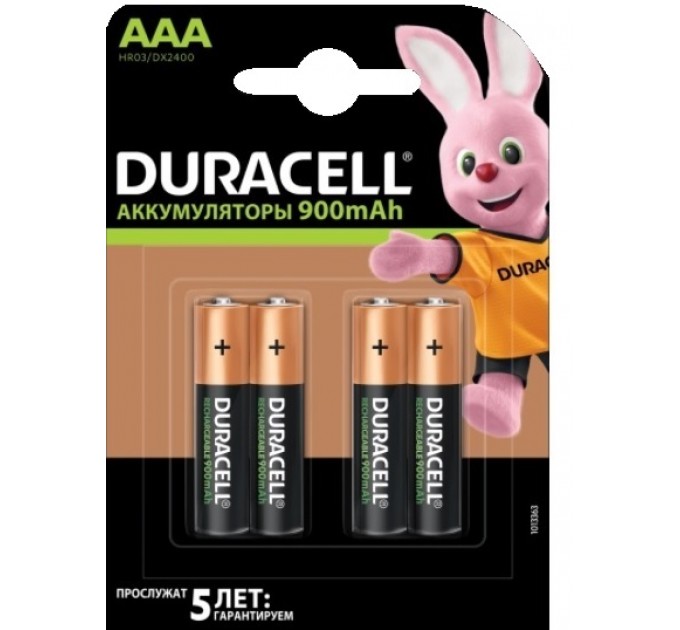 Акумулятор Duracell Recharge DX2400 LSD Ni-MH AAA/HR03 900 mAh BL 4шт
