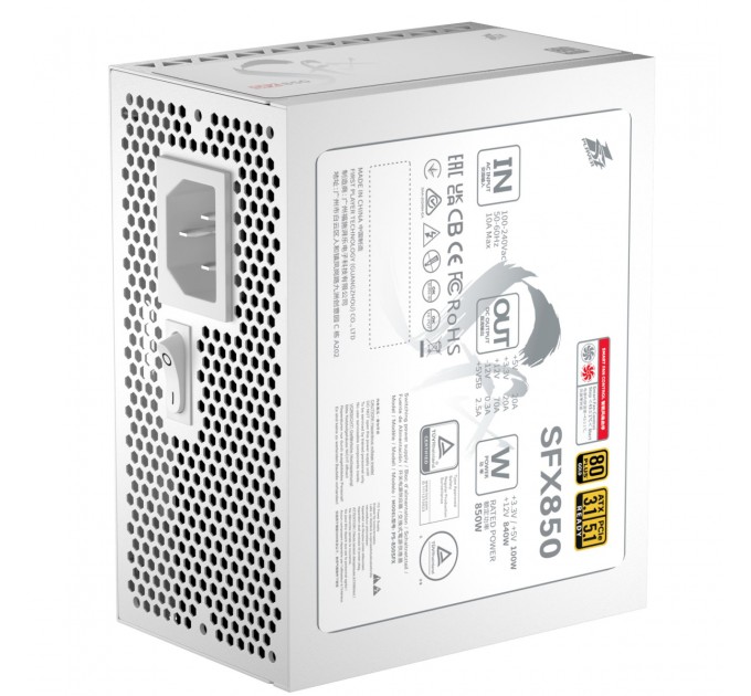 1stPlayer Блок живлення 1stPlayer PS-850SFX White (SFX-GLD-850-WH-EU) 850W