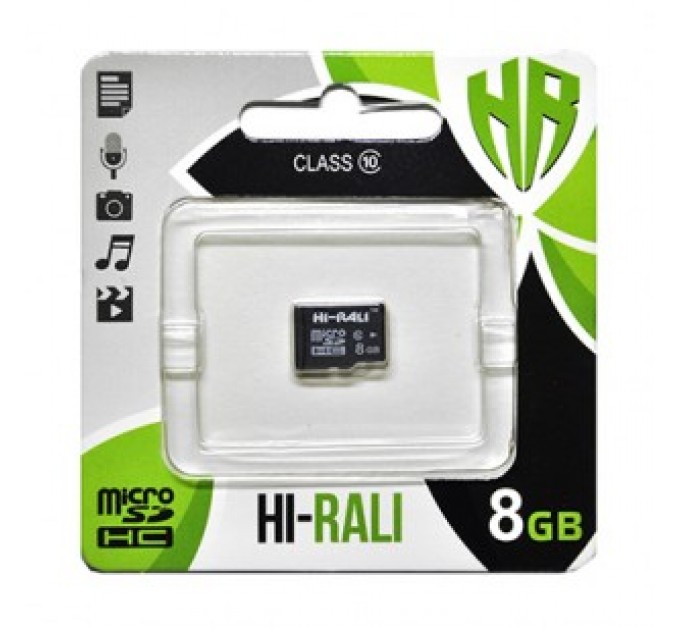 Hi-Rali Карта пам`ятi MicroSDHC 8GB Class 10 Hi-Rali (HI-8GBSDCL10-00)