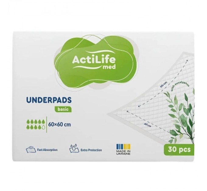 Пелюшки для малюків ActiLife Med Basic 60 х 60, 30 шт (4820174981471)
