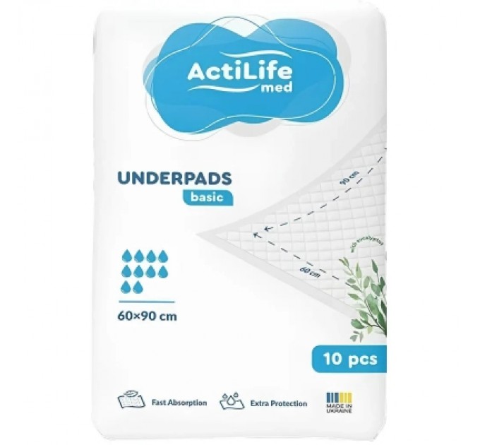 ActiLife Пелюшки для малюків ActiLife Med Basic 60 х 90, 10 шт (4820174981426)