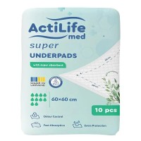 Пелюшки для малюків ActiLife Med Super 60 х 60, 10 шт (4820174981440) Пелюшки для малюків ActiLife Med Super 60 х 60, 10 шт (4820174981440)