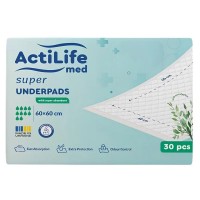 Пелюшки для малюків ActiLife Med Super 60 х 60, 30 шт (4820174981501) Пелюшки для малюків ActiLife Med Super 60 х 60, 30 шт (4820174981501)