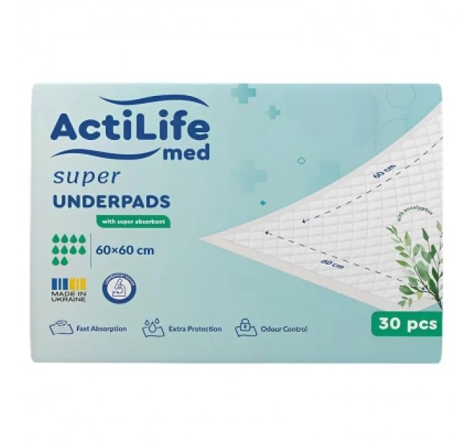 ActiLife Пелюшки для малюків ActiLife Med Super 60 х 60, 30 шт (4820174981501)