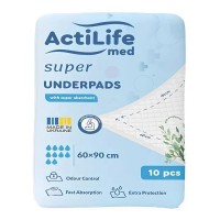 Пелюшки для малюків ActiLife Med Super 60 х 90, 10 шт (4820174981433) Пелюшки для малюків ActiLife Med Super 60 х 90, 10 шт (4820174981433)