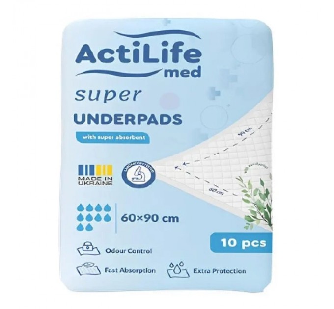 ActiLife Пелюшки для малюків ActiLife Med Super 60 х 90, 10 шт (4820174981433)