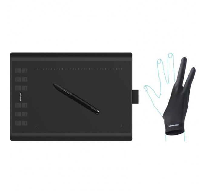 Huion Графічний планшет Huion New 1060Plus + рукавичка